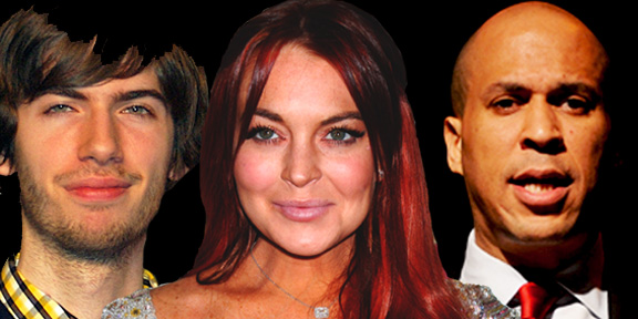 David Karp, Lindsay Lohan, Cory Booker/Photos: Enrique Dans, Shutterstock, Shutterstock