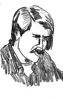 Dave van Ronk. Illustration by Nathan Gelgud, 2013.