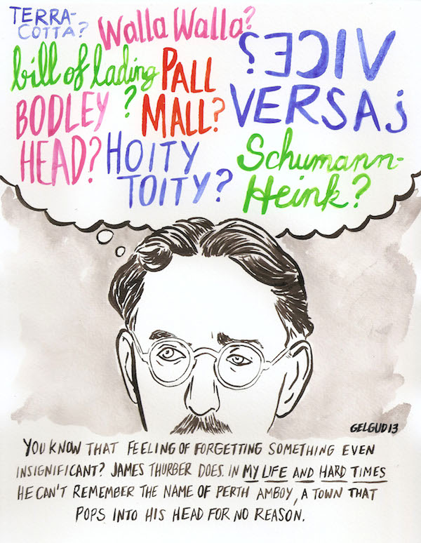 James Thurber's My Life and Hard Times. Illustration by Nathan Gelgud, 2013. James Thurber's My Life and Hard Times. Illustration by Nathan Gelgud, 2013.