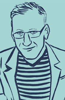 Mariusz Szczygiel, author of 'Gottland.' Illustration by Nathan Gelgud, 2014.