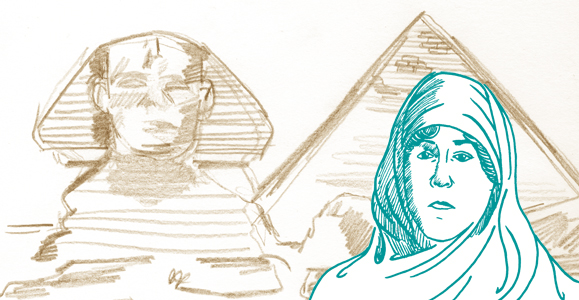 Nathan Gelgud illustration inspired by Gertrude Bell's 'A Woman in Arabia,' 2015.